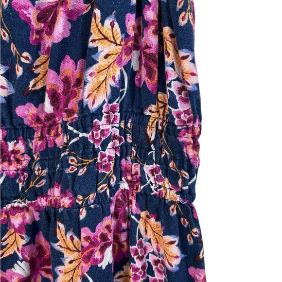 Old Navy Floral Linen Blend Midi Dress - Pink and Blue - Picture 4 of 10